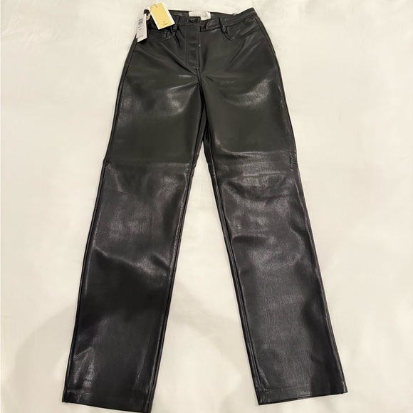Wilfred The Melina pant, high waisted black vegan leather pants, size 2, NWT - Picture 3 of 5